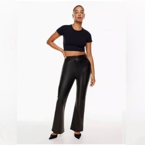 Babaton Black Flare Faux Leather Pants